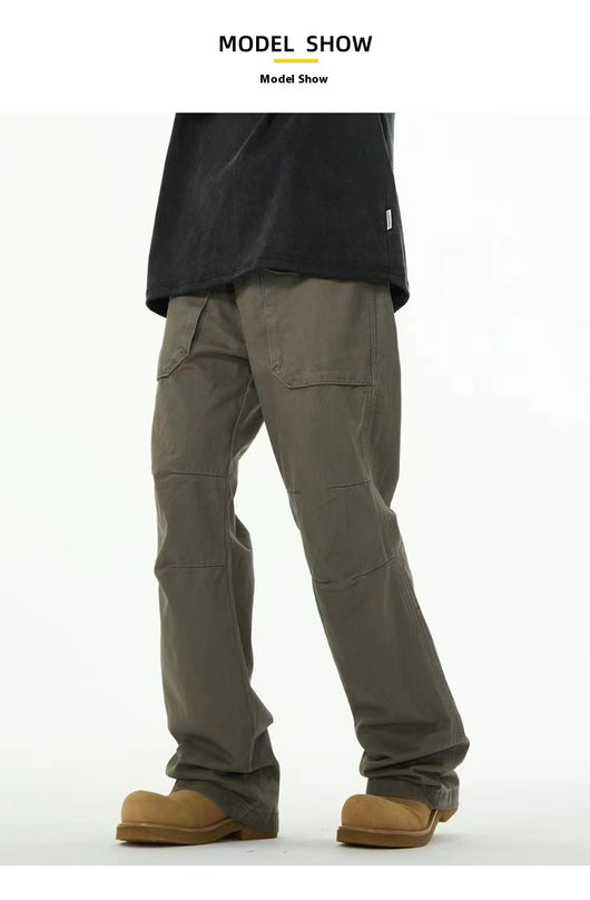 Pantalón Overol Holgado Gris Verdoso para Hombre - Estilo Casual Versátil - Image 8