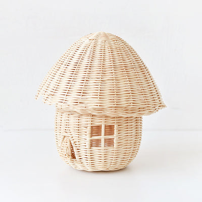 Adornos Decorativos Casitas de Champiñón Tejidas a Mano en Ratán - Image 12