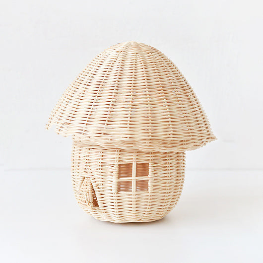 Adornos Decorativos Casitas de Champiñón Tejidas a Mano en Ratán - Image 12