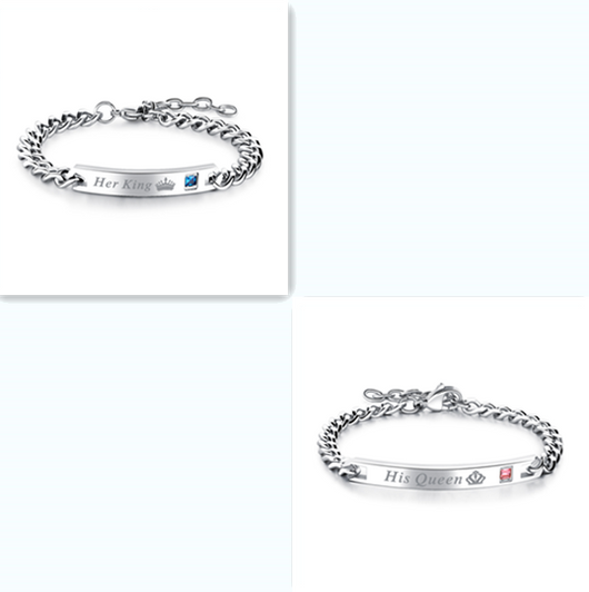 Pulsera de Pareja Cristal Rosa Negra Oro - His Queen Her King - Image 13