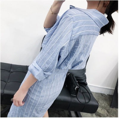 Camisa Minimalista a Rayas de Manga Larga Efecto Escarcha - Image 4
