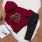 Conjunto Esportivo de Moletom com Capuz e Calça de Couro