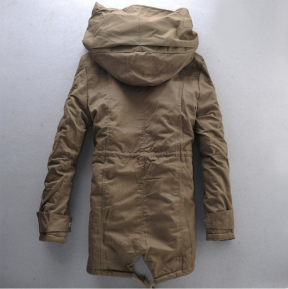 Chamarra Hoodie Suelta Gruesa de Largo Medio - Estilo Europeo y Americano