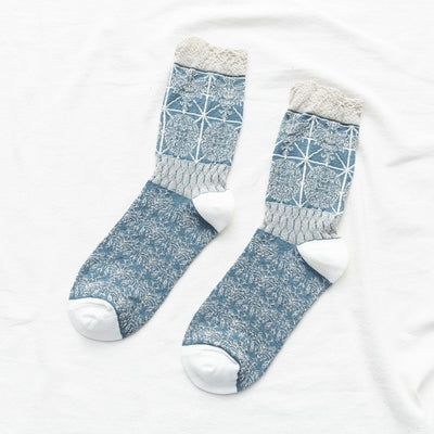 Calcetines Étnicos Retro con Estampado Floral para Mujer - Image 12