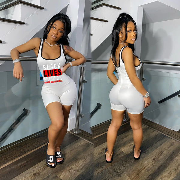 Jumpsuit de Tirantes con Estampado de Letras