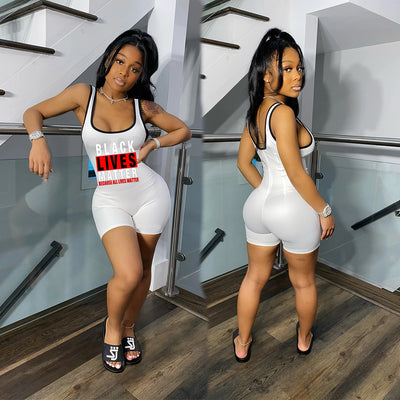 Jumpsuit de Tirantes con Estampado de Letras