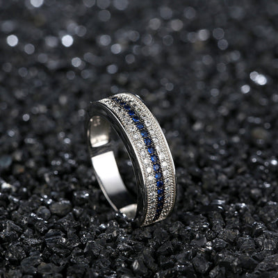 Anillo de Compromiso Circonita Azul y Blanca - Image 6