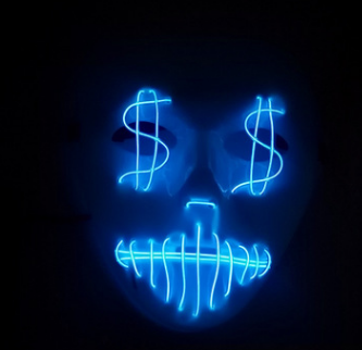 Máscara de Fiesta LED con Diseño de Dólar - Image 2
