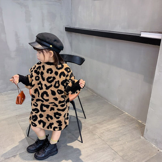 Blusa Infantil Estampado Leopardo Manga Larga Cálida en Cashmere - Image 3