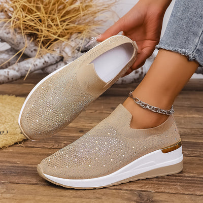 Zapatos de Tacón Cuña Verano para Mujer con Strass y Punta Redonda - Image 7