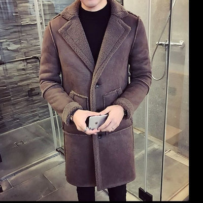 Chaqueta Cortavientos de Gamuza para Hombre - Largo Medio - Image 4