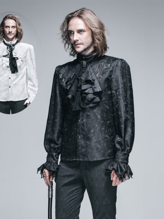 Camisa Medieval Retro Europeo Estilo Corte Británico para Hombre - Image 16