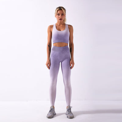 Pantalones de yoga sin costuras con degradado tie-dye y diseño calado - Image 40