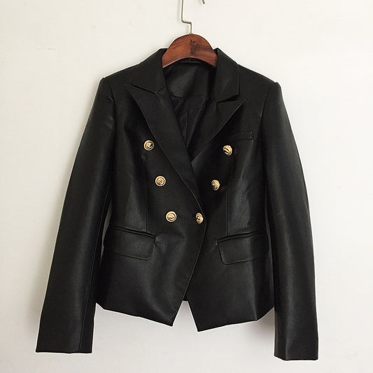 Traje de Cuero Doble Botonadura con Hebilla Metálica - Image 2