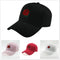 Gorra de Béisbol Negra con Rosa Bordada