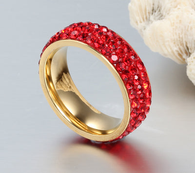 Anillo de Acero Titanio con Diamantes Brillantes - Joya Premium Full Diamond - Image 9