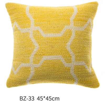 Almohada de Lana Artesanal Estilo Nórdico Moderno con Funda de Cuero Sintético - Image 15