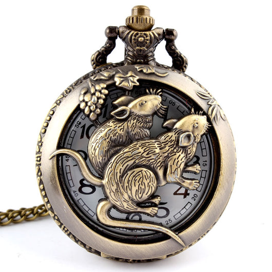 Reloj de Bolsillo Vintage con Cadena de Animales - Image 10