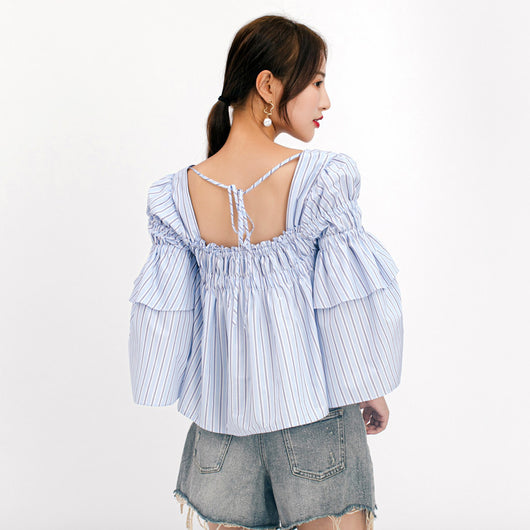 Blusa Cuello Francés con Mangas Abullonadas - Image 5