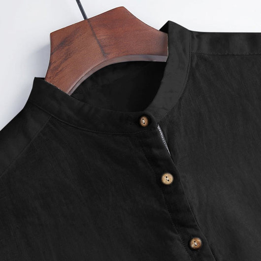 Camisa Hombre Algodón y Lino con Contraste - Image 3