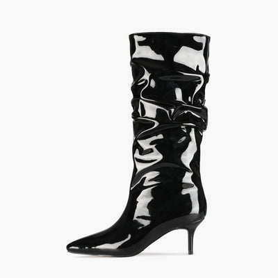 Botas Stiletto Plisadas de Moda Otoñal - Tacón Alto Elegante - Image 12