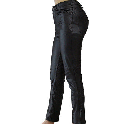 Pantalones Casuales de PU Color Puro - Image 2