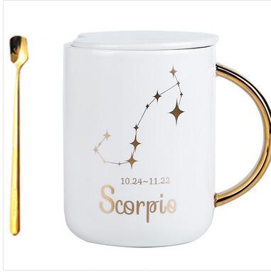 Taza de Cerámica con Constelaciones del Zodiaco y Cuchara de Regalo - Image 12