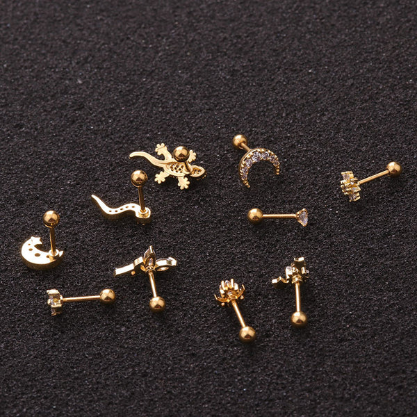 Aretes de Oro Gecko Dorado