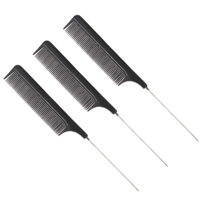 Peine de Acero Plástico Negro con Dientes Finos y Punta Afilada - Image 6