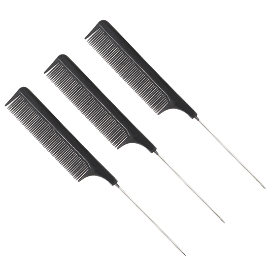 Peine de Acero Plástico Negro con Dientes Finos y Punta Afilada - Image 6