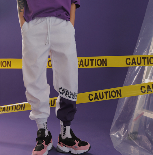 Pantalones Hip Hop Japoneses Otoño con Costuras de Color y Estampado de Letras - Image 9
