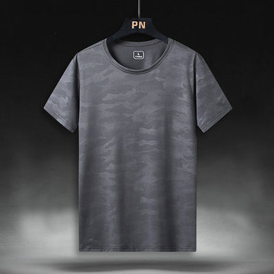 Camiseta Manga Corta de Seda para Hombre - Secado Rápido Cuello Redondo - Image 44