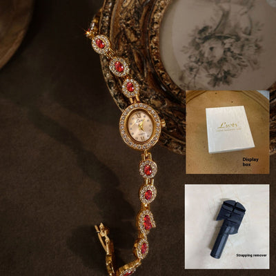 Reloj Elegante Ovalado Arcoíris con Cristales de Lujo para Mujer - Image 3