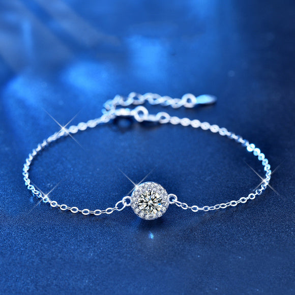 Pulsera de Plata Esterlina con Moissanita para Mujer