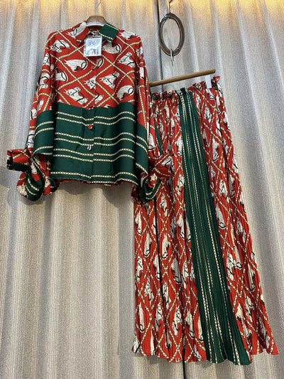 Conjunto de Dos Piezas: Blusa Estampada Personalizada + Pantalón Ancho de Cintura Alta - Image 26