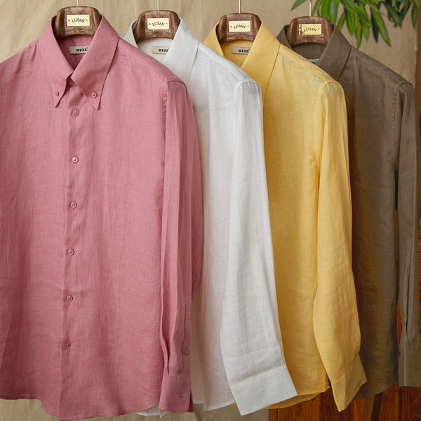 Camisa de Lino Manga Larga Cuello Italiano Puntiagudo - Image 3