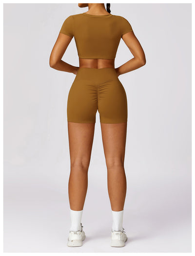 Conjunto de Yoga y Ejercicio de Secado Rápido en Colores Sólidos - Image 12