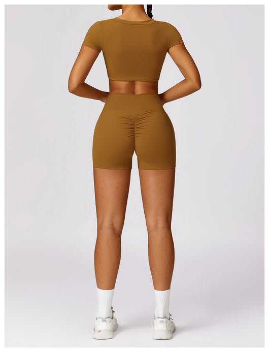 Conjunto de Yoga y Ejercicio de Secado Rápido en Colores Sólidos - Image 12