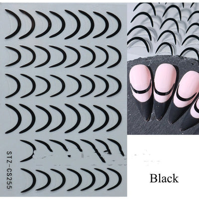 Pegatinas de Uñas Francesas con Líneas Metalizadas Bronce - Image 2