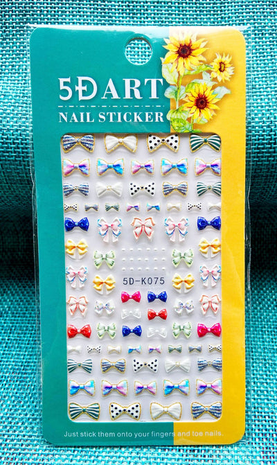 Stickers de Uñas 3D con Relieve - Diseño Cuadros y Moños para Verano - Image 53