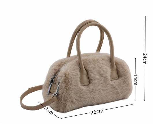 Bolsa Tote Vintage con Detalles de Peluche Ecológico - Image 34