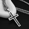 18K Dorado and Plateado Cross Necklace Plateado