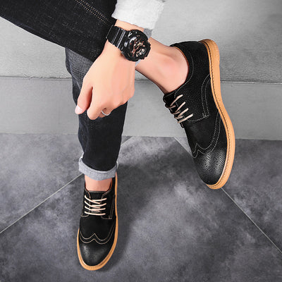 Zapatos Casuales de Cuero de Cerdo para Hombre - Estilo Británico Trendy - Image 11