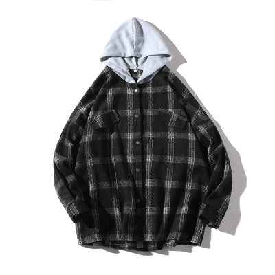 Chaqueta Hoodie a Cuadros para Parejas - Image 8
