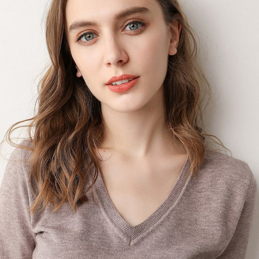 Suéter Tejido Cuello V Manga Corta para Mujer - Image 19