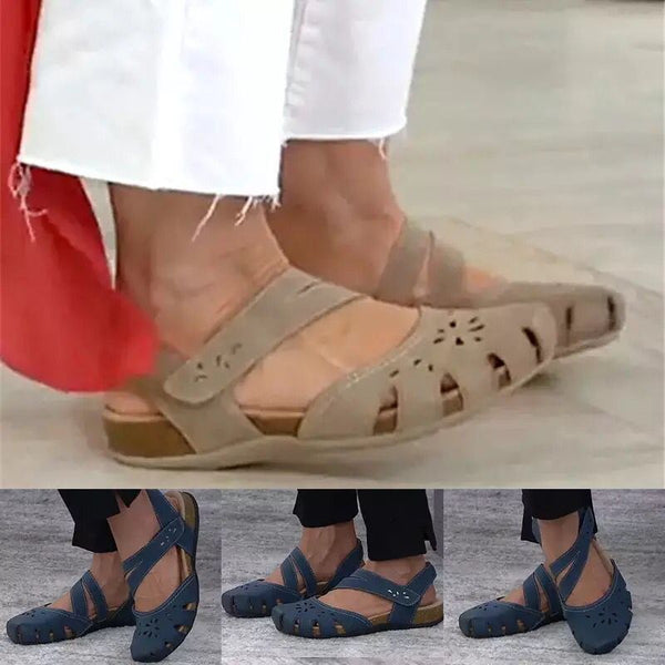 Sandalias Cuña Extragrande con Recortes Modernos