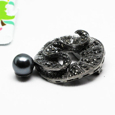 Broche de Perla de Cristal Negro Diamond - Image 3