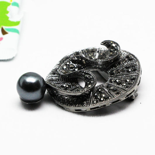Broche de Perla de Cristal Negro Diamond - Image 3