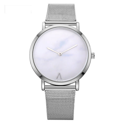 Reloj de Moda para Mujer con Malla Plateada y Dorada, Diseño Mármol Creativo - Image 13
