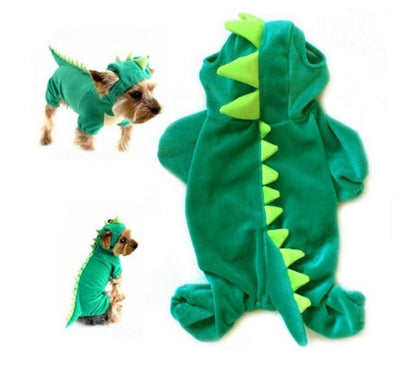 Disfraz de Dinosaurio para Perros Pequeños y Medianos - Ropa Halloween Divertida